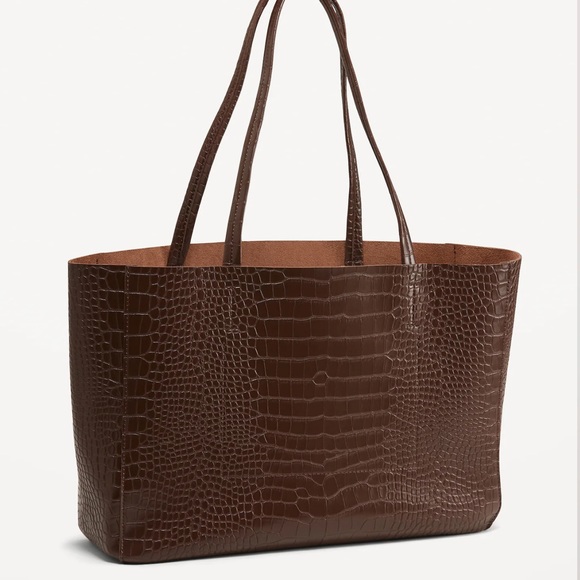 - NWT OLD NAVY Faux Leather Tote Bag Color: Espresso - Picture 2 of 3